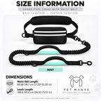 PETMANYA Reflective Hands-Free Running Single Leash in Mint - product photo