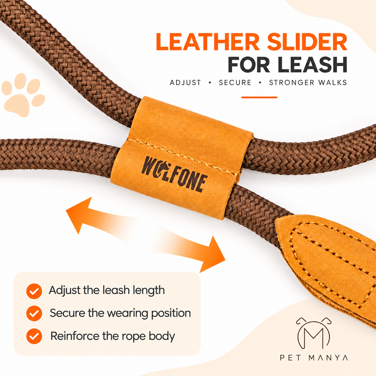 PETMANYA Adjustable Hands-Free Dog Leash - durable hardware detail