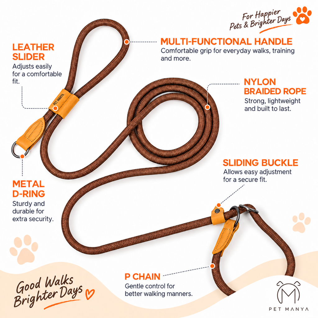 PETMANYA Adjustable Hands-Free Dog Leash - P-shape lead detail