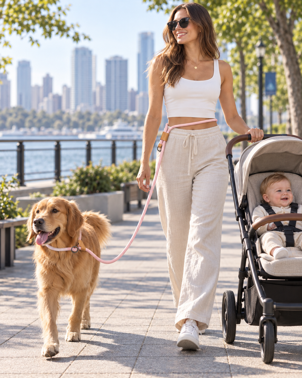 PETMANYA Adjustable Hands-Free Dog Leash - comfortable waist-worn design