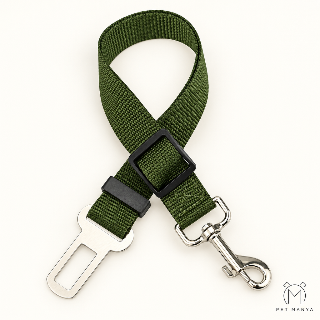 PETMANYA Adjustable Pet Car Safety Tether - seat-belt buckle connection