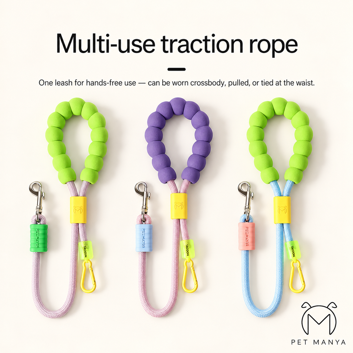 PETMANYA Color Pop Leash - P-shape lead for everyday control