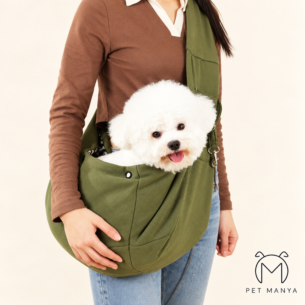 PETMANYA Crossbody Pet Sling Carrier - sling carrier for puppies and kittens