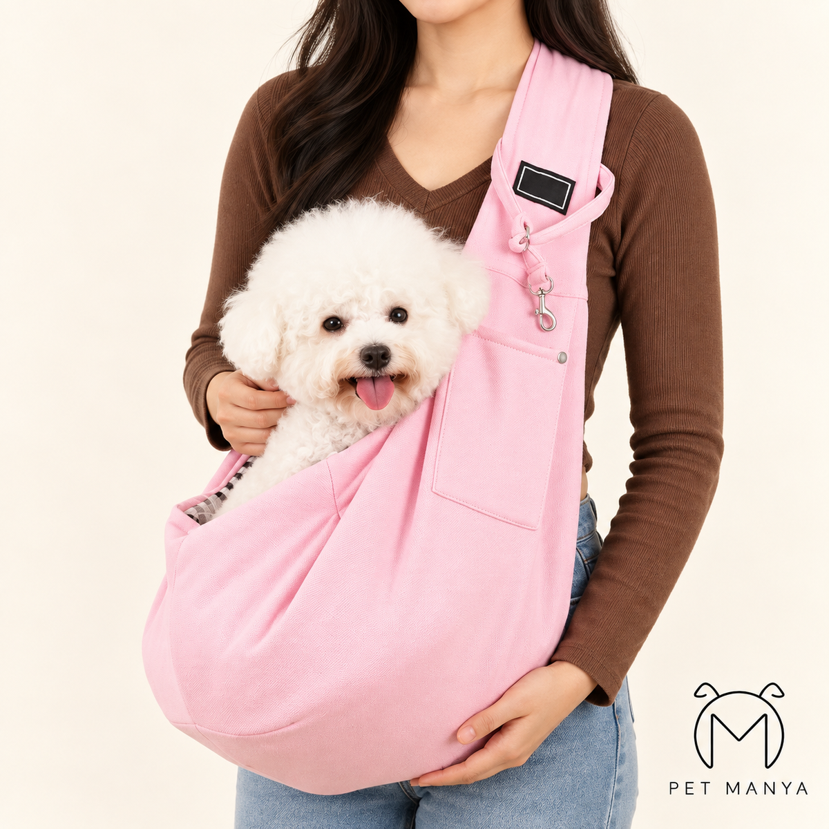 PETMANYA Crossbody Pet Sling Carrier - adjustable strap detail