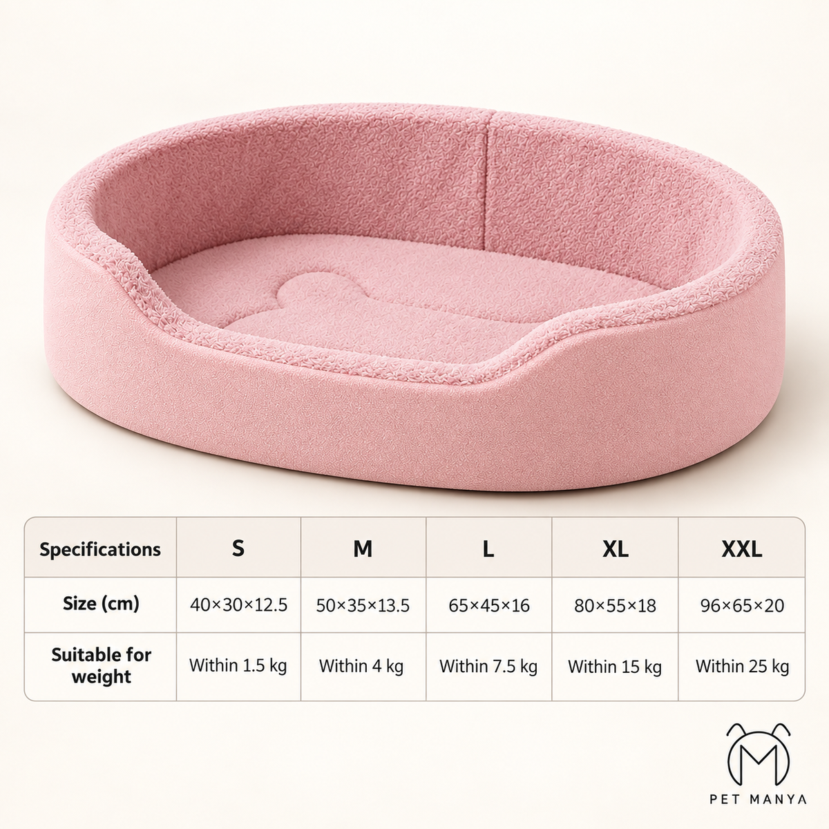 PETMANYA Detachable Boat-Shaped Dog Bed - removable base cushion