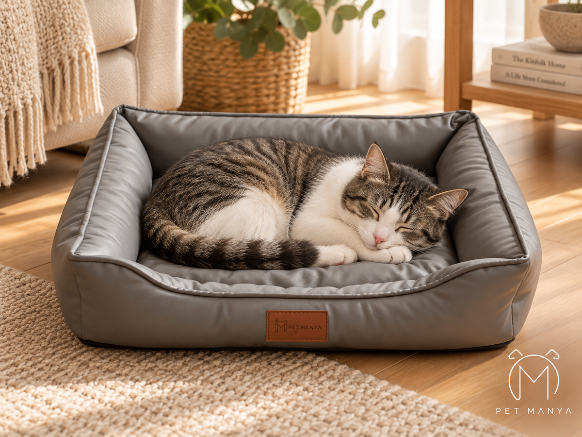 PETMANYA Easy-Clean Waterproof Pet Bed - waterproof fabric detail