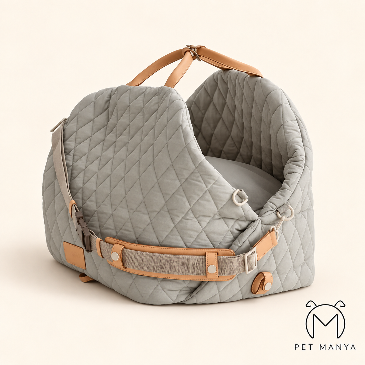 PETMANYA Luxury Pet Tote & Car Booster - two-in-one tote and booster design