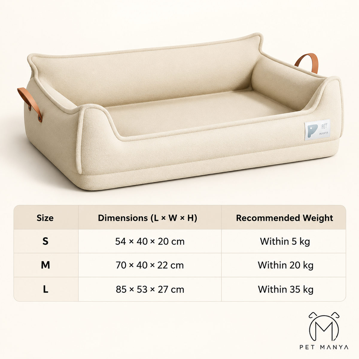 PETMANYA Orthopedic Easy-Care Dog Sofa Bed - orthopedic support cushion detail