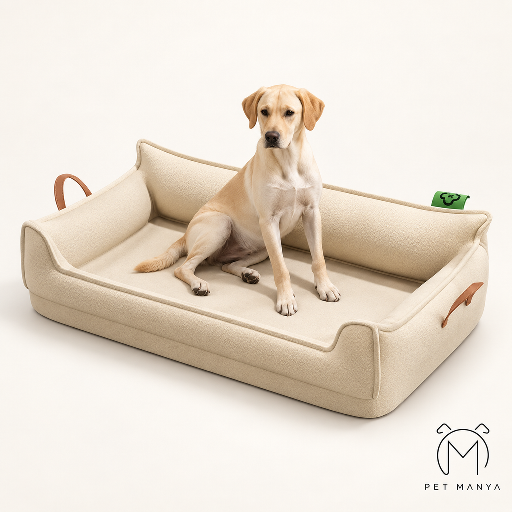 PETMANYA Orthopedic Easy-Care Dog Sofa Bed - supportive sofa bed with washable cover