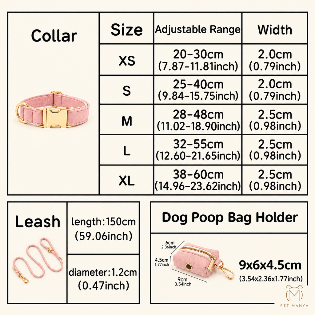 PETMANYA Personalized Collar & Leash Set - personalized dog walking accessories
