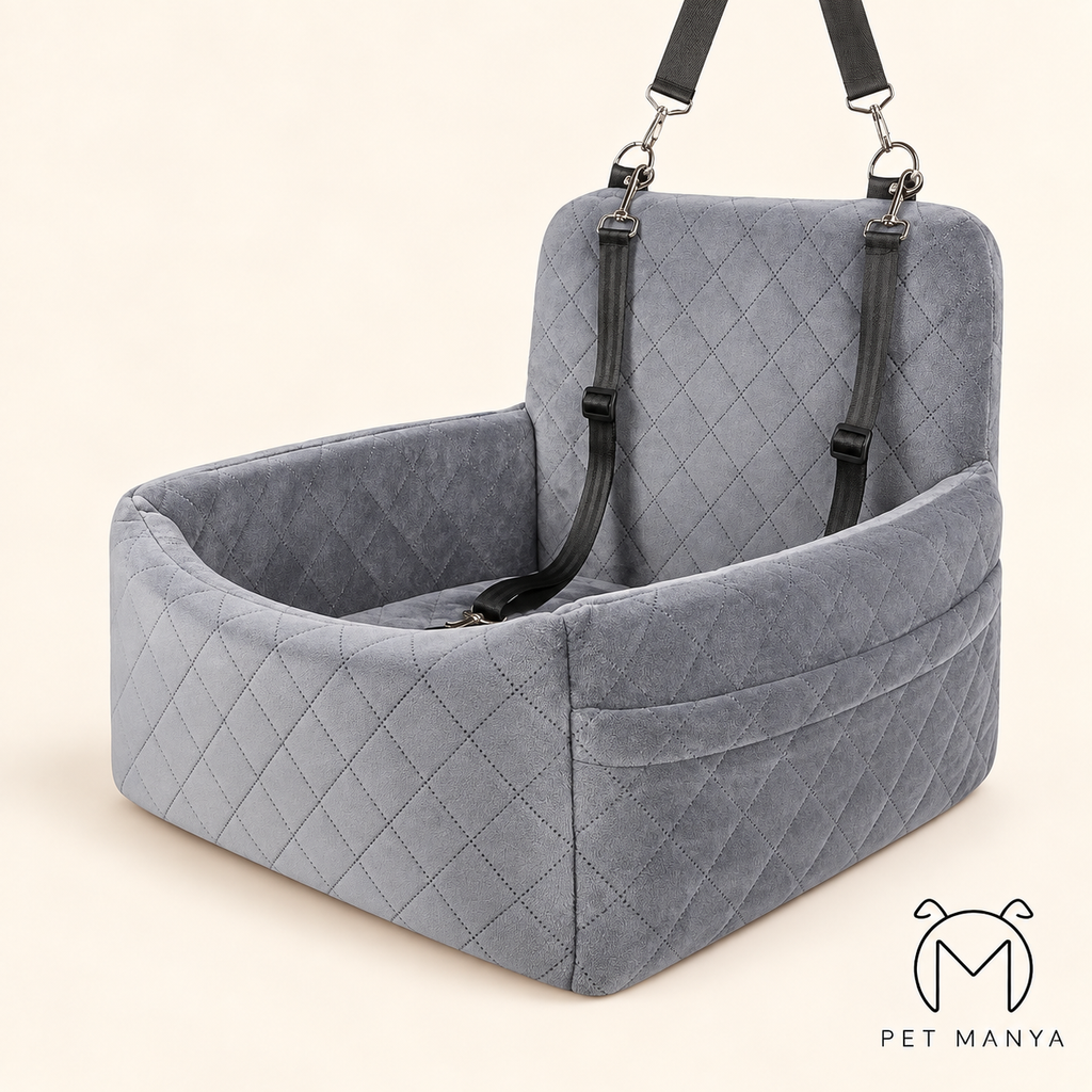 PETMANYA Portable Dog Car Seat - travel car seat with washable cushion