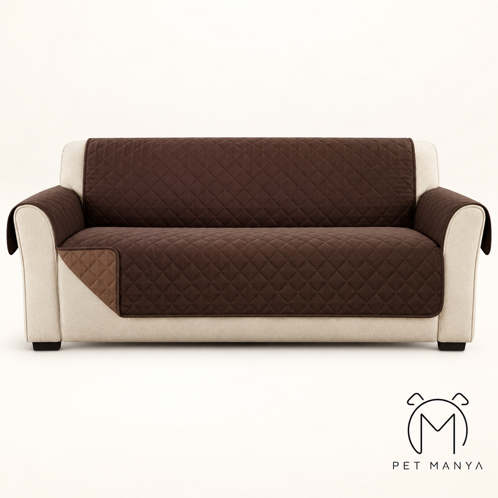 PETMANYA Quilted Pet-Friendly Sofa Protector - couch cover detail view