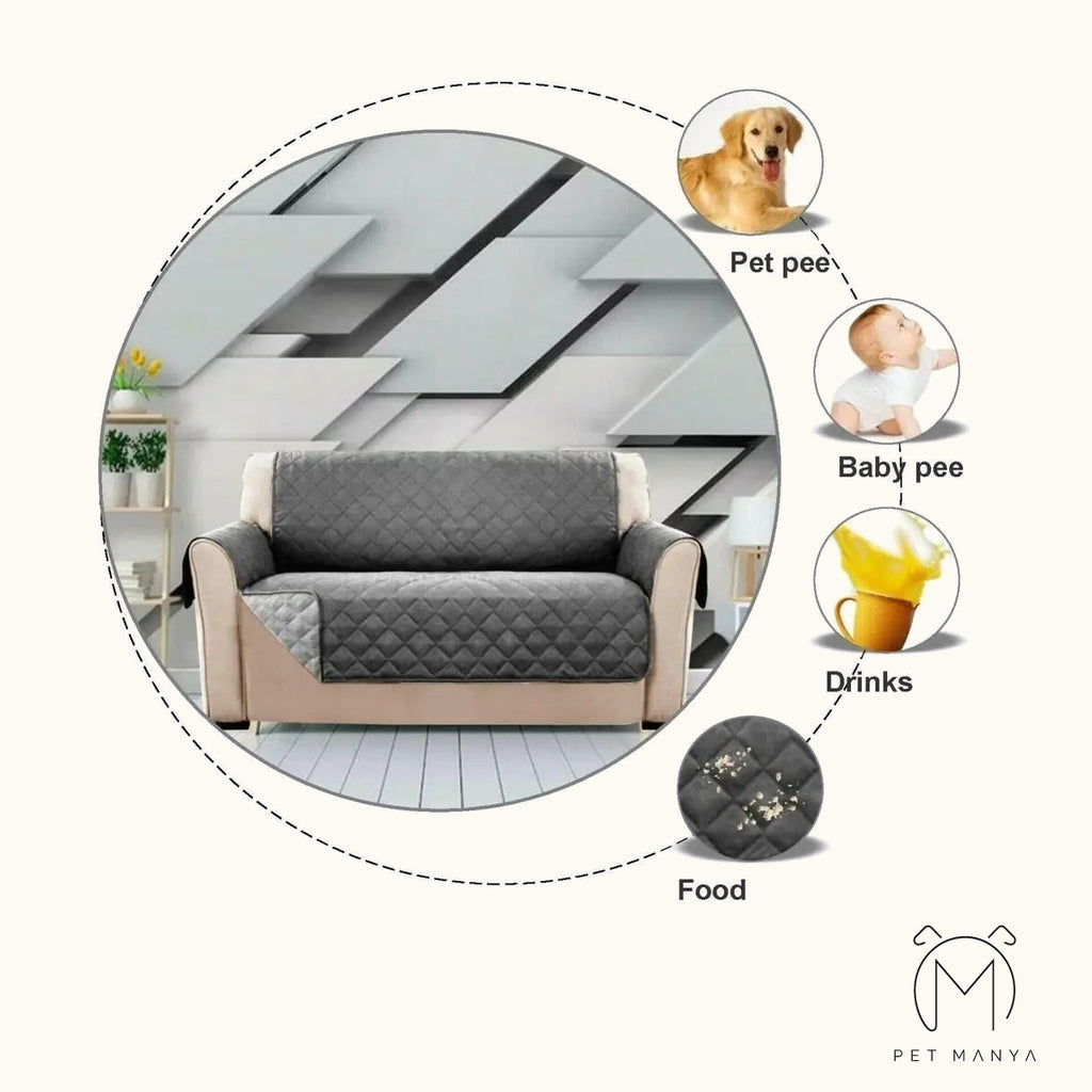 PETMANYA Quilted Pet-Friendly Sofa Protector - quilted fabric texture detail