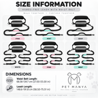 PETMANYA Reflective Hands-Free Running Leash - adjustable fit for comfortable wear