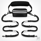 PETMANYA Reflective Hands-Free Running Double Leash in Gray - freedom of movement for pet parents