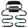 PETMANYA Reflective Hands-Free Running Double Leash in Mint - hands-free running leash detail