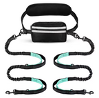 PETMANYA Reflective Hands-Free Running Double Leash in Mint - hands-free running leash detail