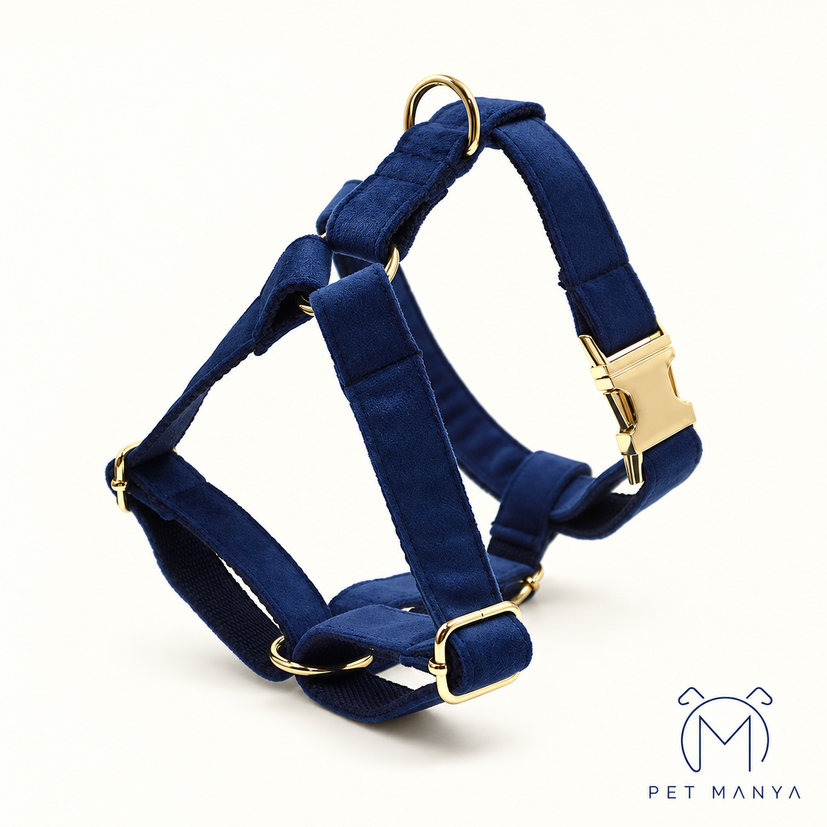 PETMANYA Royal Velvet Harness Set - custom name personalization detail