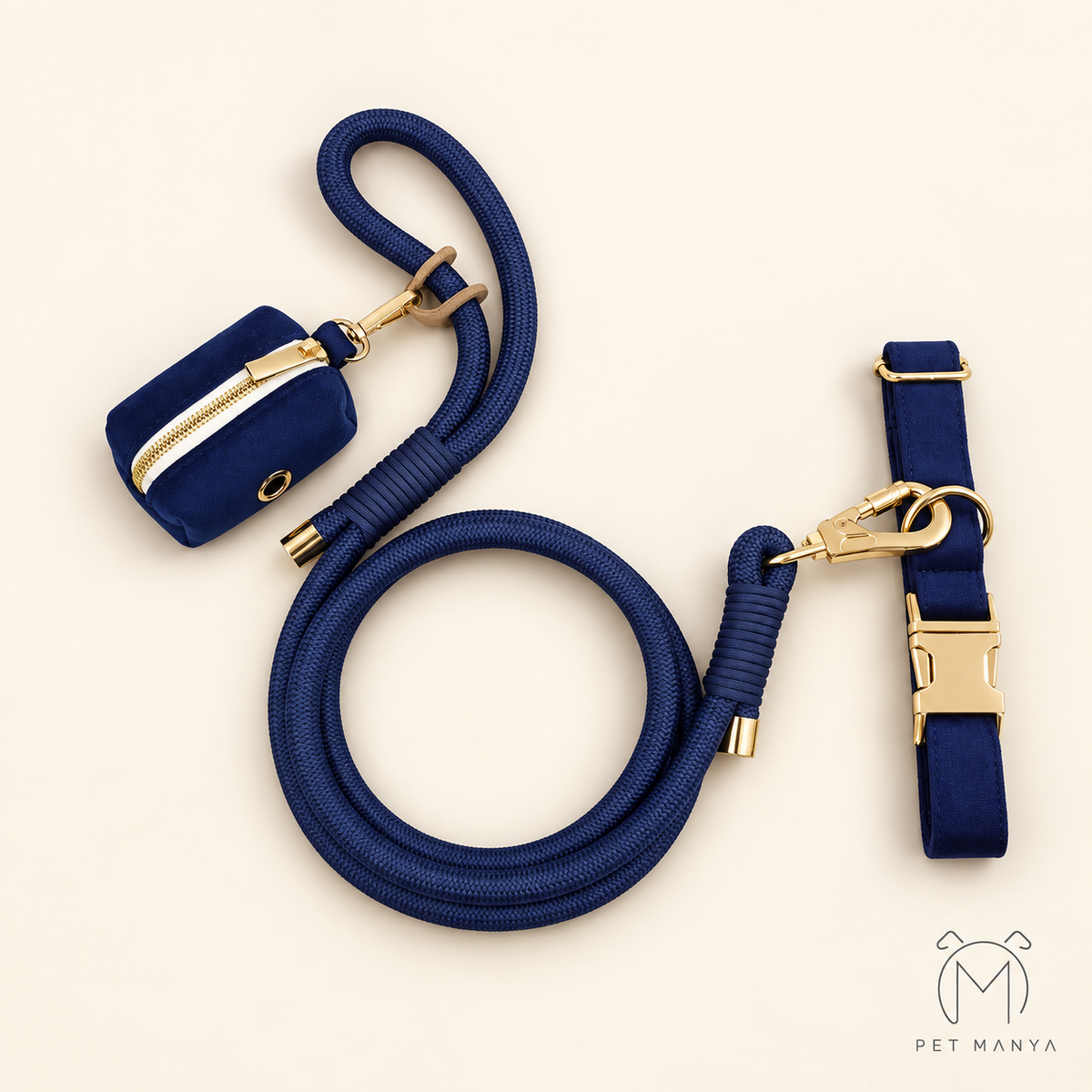 PETMANYA Royal Velvet Harness Set - personalized velvet dog harness with matching leash