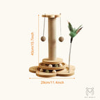 PETMANYA Solid Wood Cat Scratching Activity Center - supports natural scratching behavior