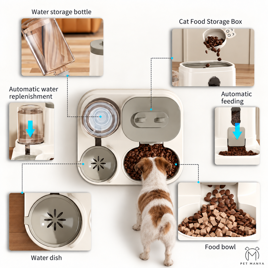 PETMANYA SpillGuard anti-spill dog bowl stand - keeps feeding areas organized