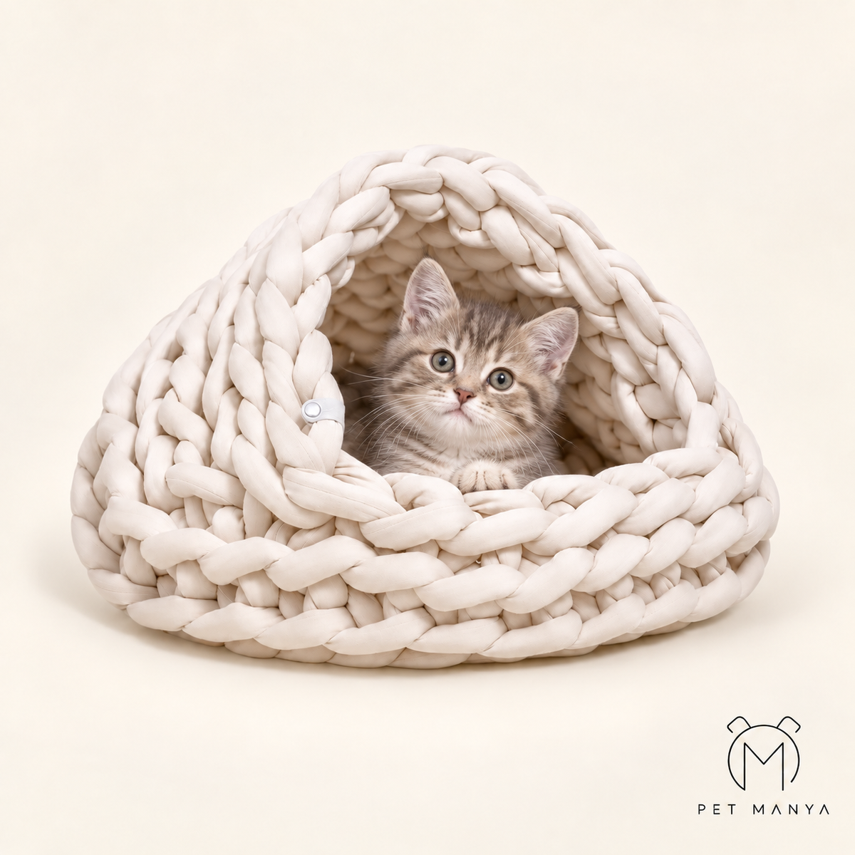 PETMANYA Super-Soft Woven Winter Pet Nest - woven texture close-up