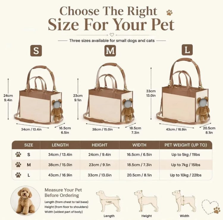 PETMANYA Teddy Bear Multi-Way Pet Carrier - everyday carrying bag for small pets