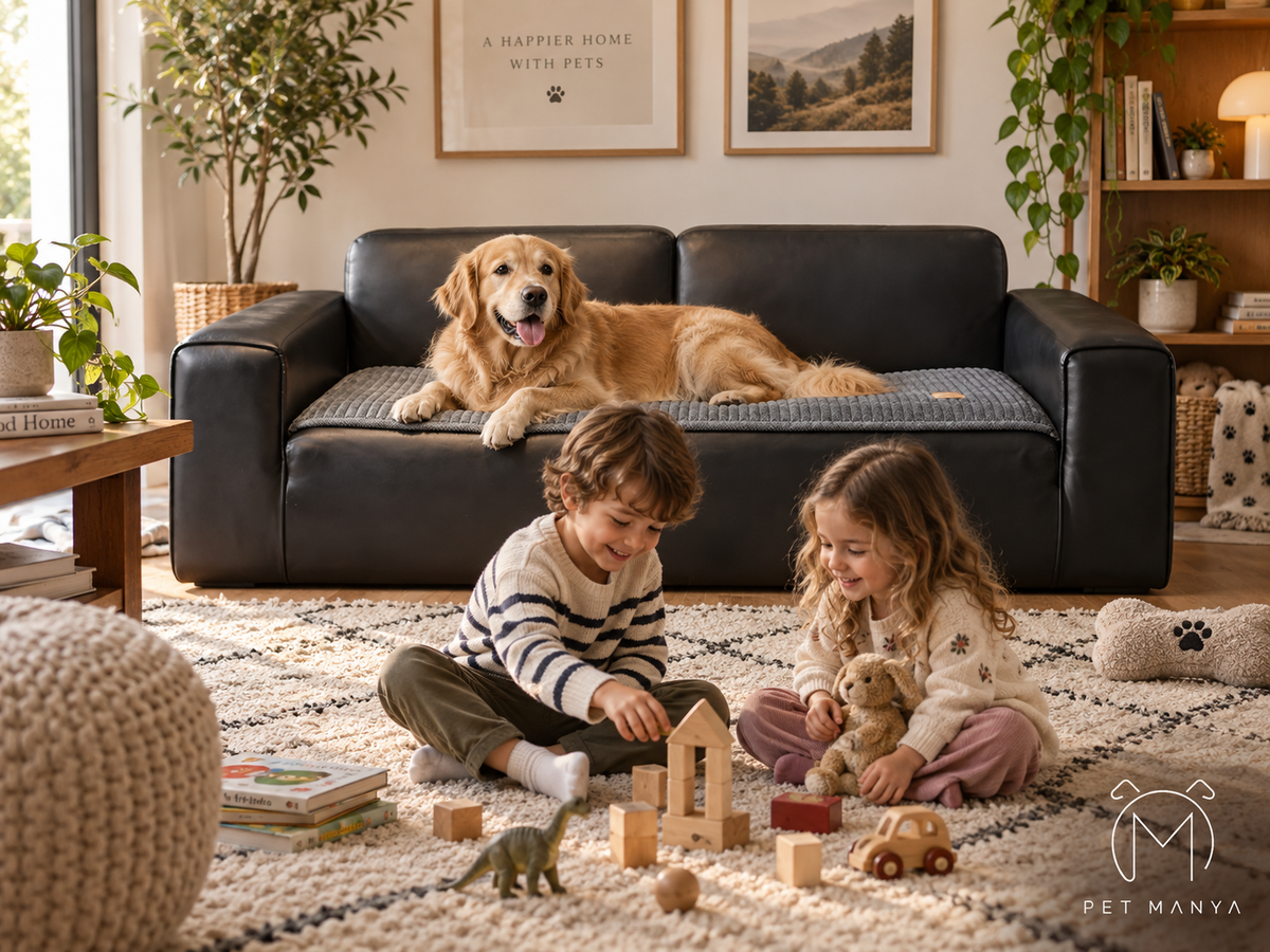 PETMANYA Thick Flannel Non-Slip Sofa Cover - couch coverage detail