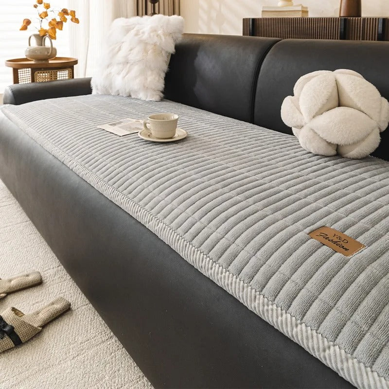 PETMANYA Thick Flannel Non-Slip Sofa Cover - cozy sofa cover for living rooms