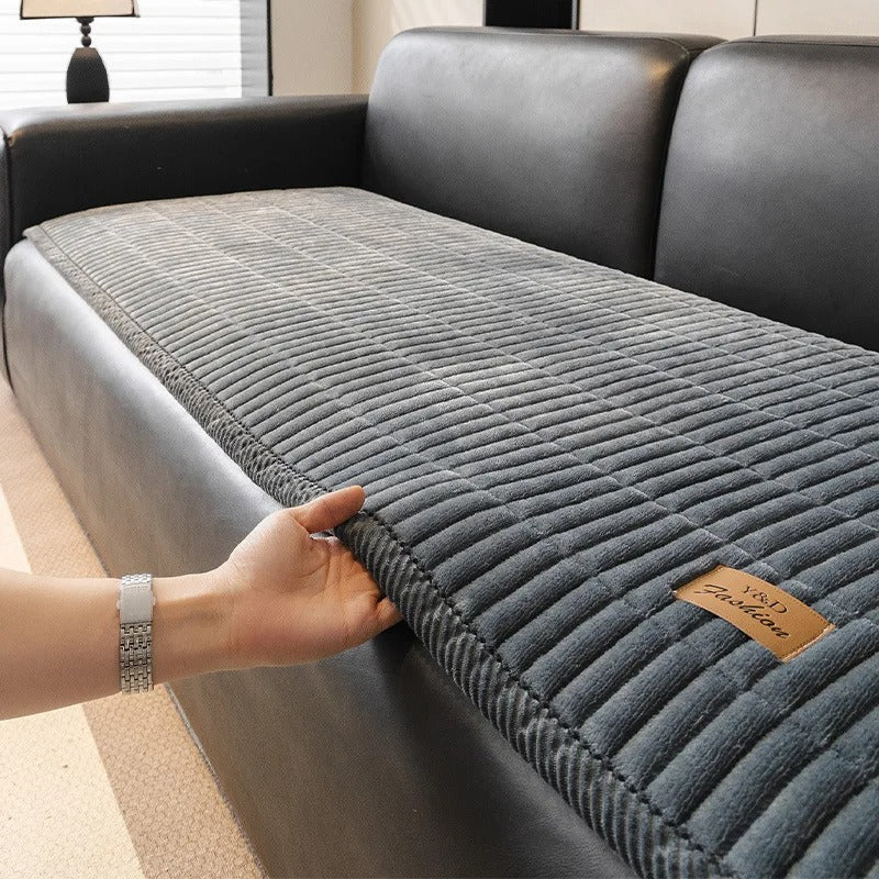PETMANYA Thick Flannel Non-Slip Sofa Cover - non-slip backing detail