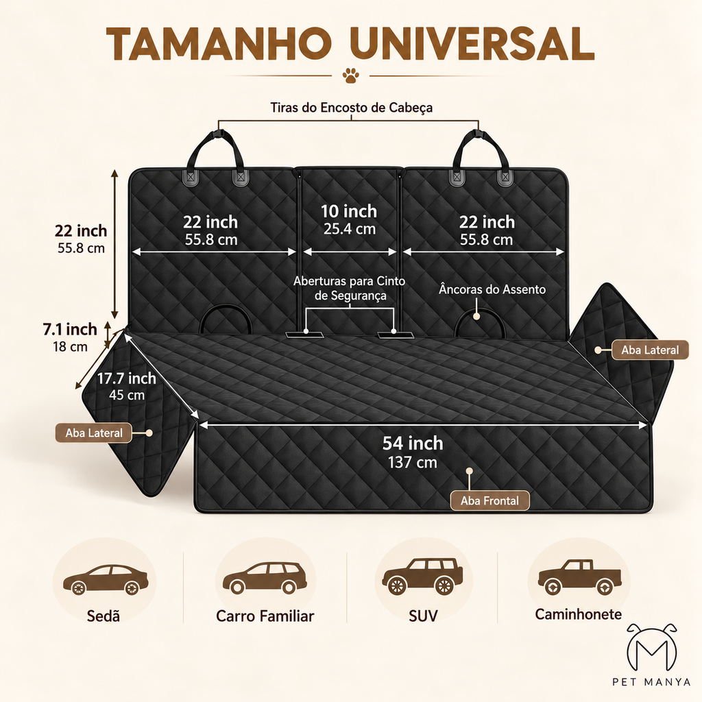 PETMANYA Waterproof Dog Car Seat Cover - helps contain pet hair and dirt