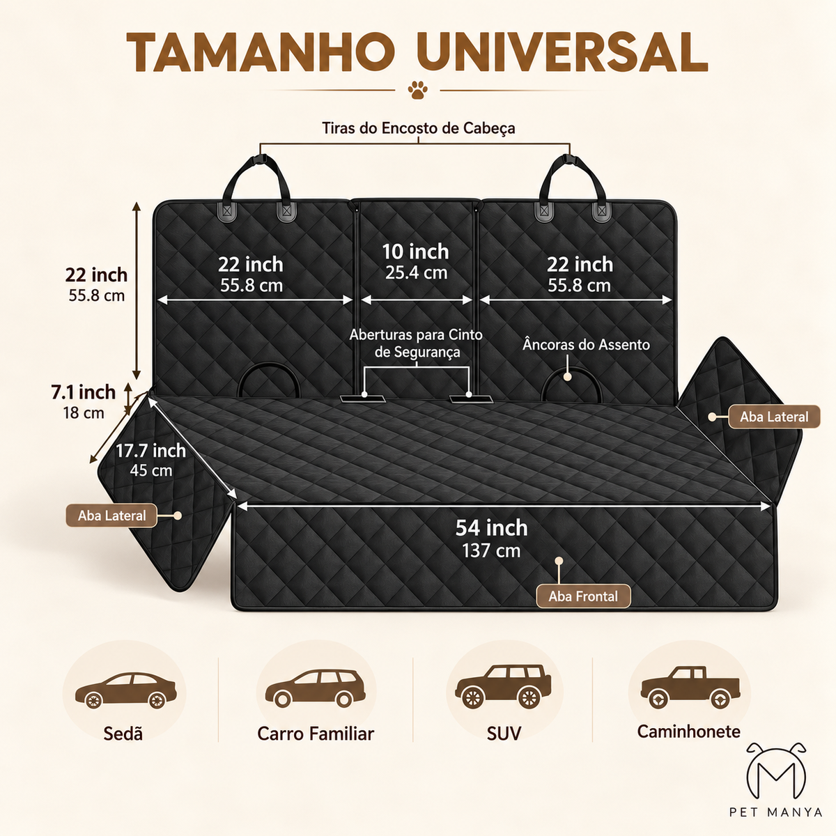 PETMANYA Waterproof Dog Car Seat Cover - helps contain pet hair and dirt