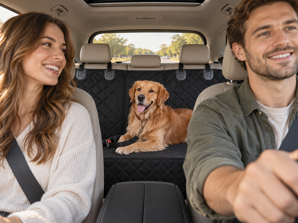 PETMANYA Waterproof Dog Car Seat Cover - easy-care rear seat protection